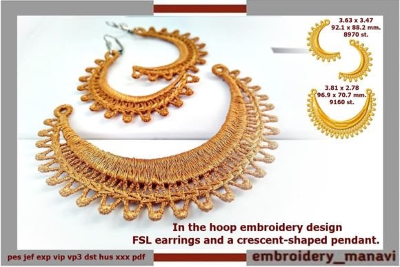 ITH FSL Earrings Crescent Shaped Pendant Design Review