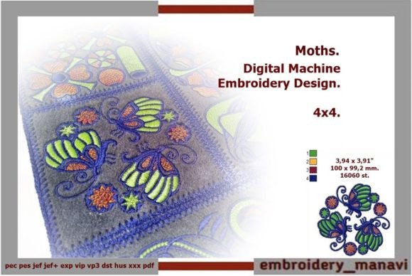 Moths: Art Nouveau Embroidery Review for Craft Fair Sellers