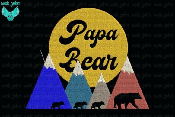 Papa Bear: Perfect Embroidery for Father’s Day & Holiday Gifts